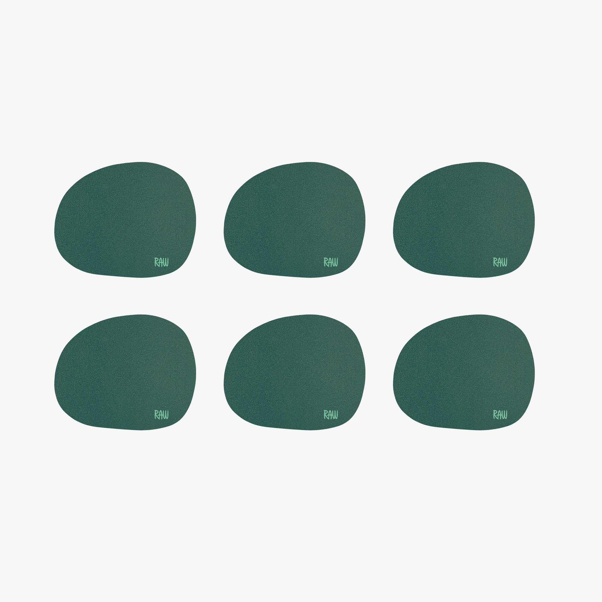 RAW Silicone coasters 6 pcs. | Dark green