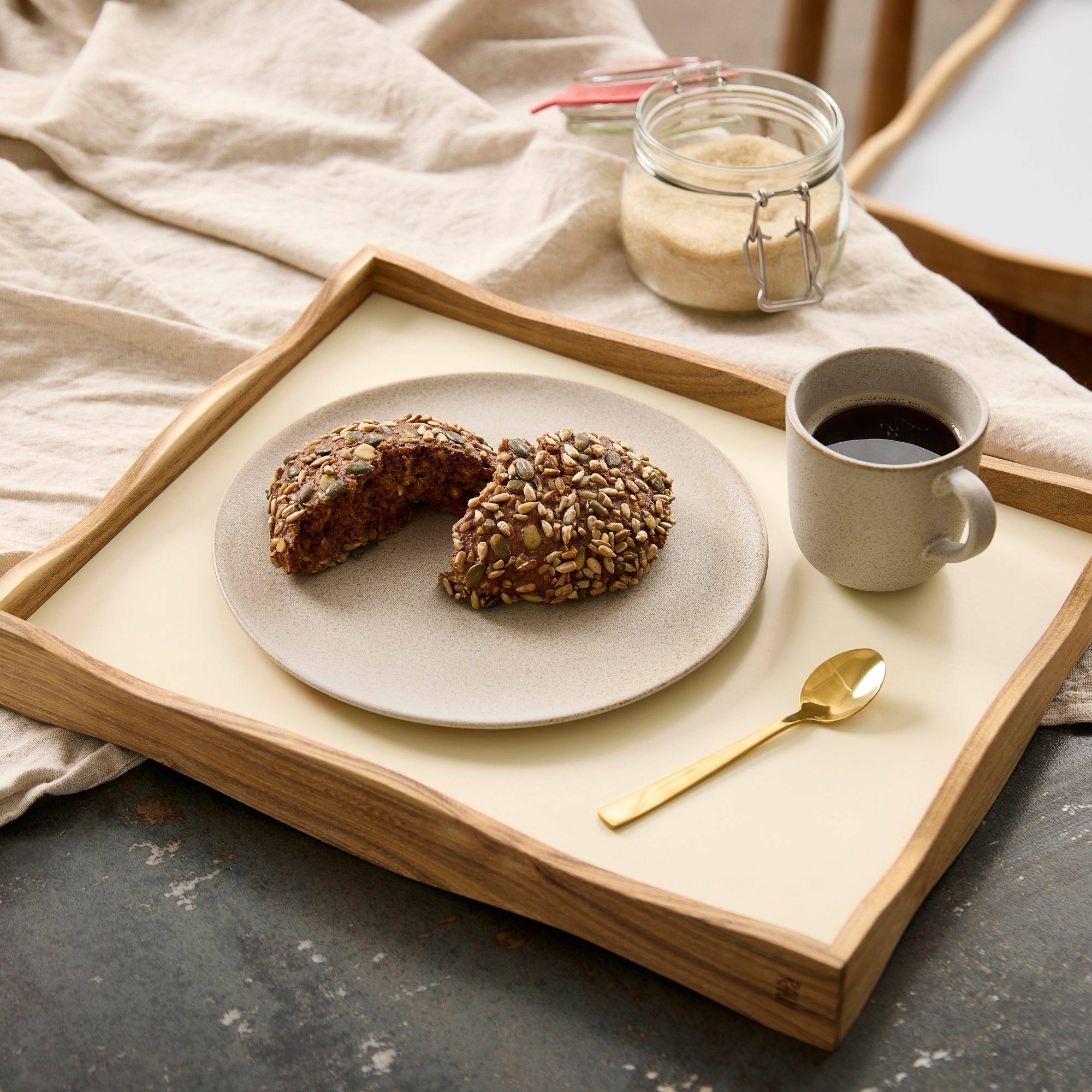 RAW Teak reversible tray 38 cm | Natural