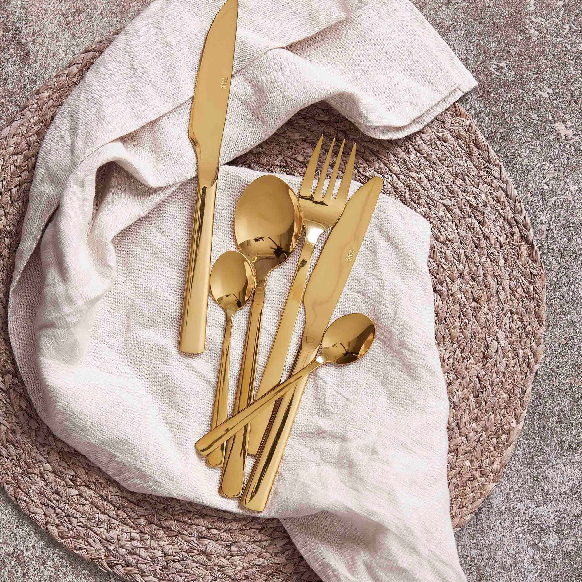 RAW 60-piece cutlery set | Gold