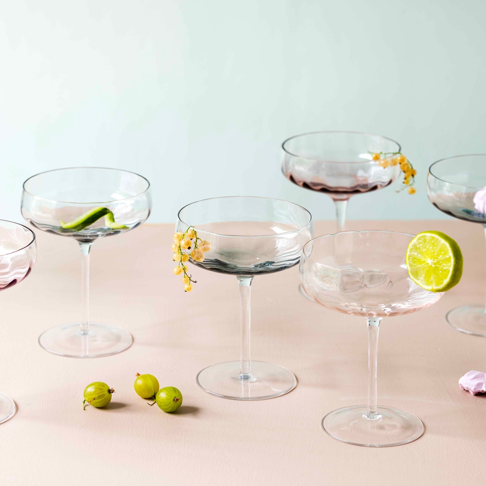 SØHOLM Sonja champagne bowl | Petrol Blue