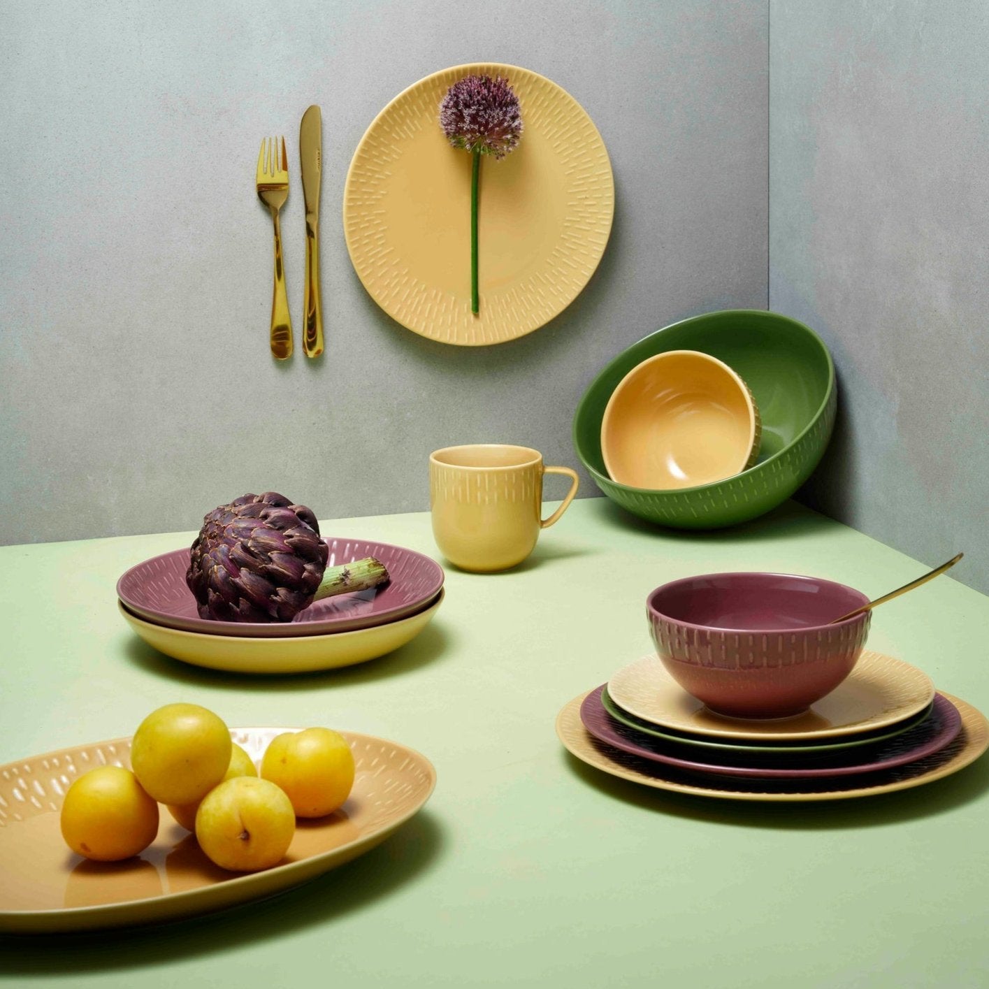 Confetti oval dish | Mustard