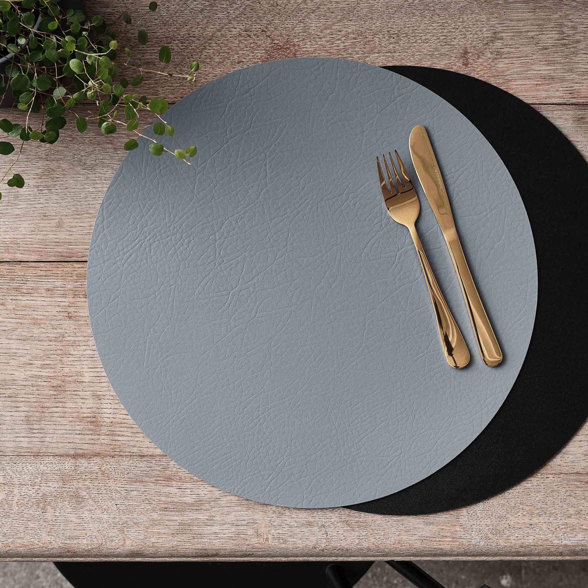Quadro reversible placemat round | Black/Grey