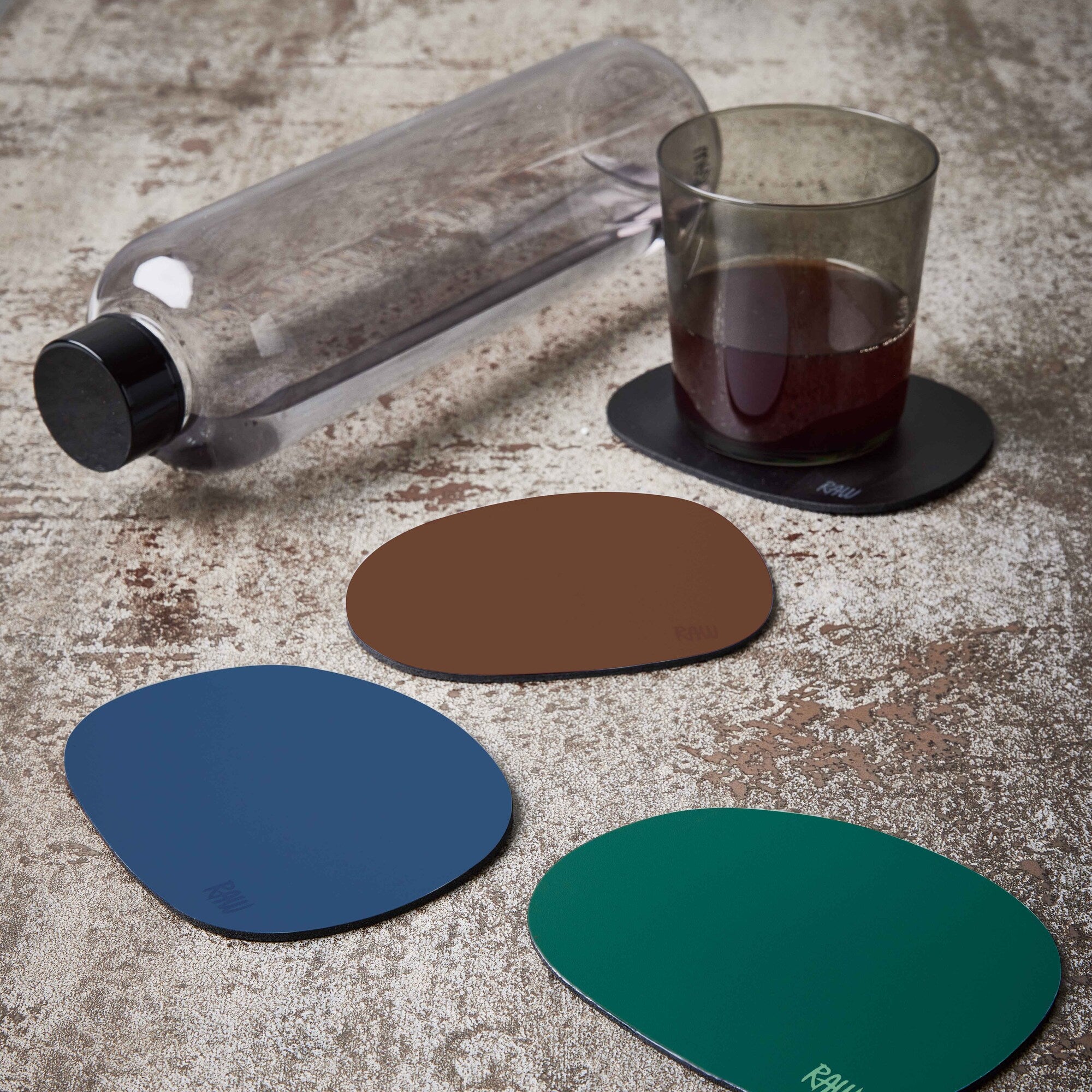 RAW Silicone coasters 6 pcs. | Dark green