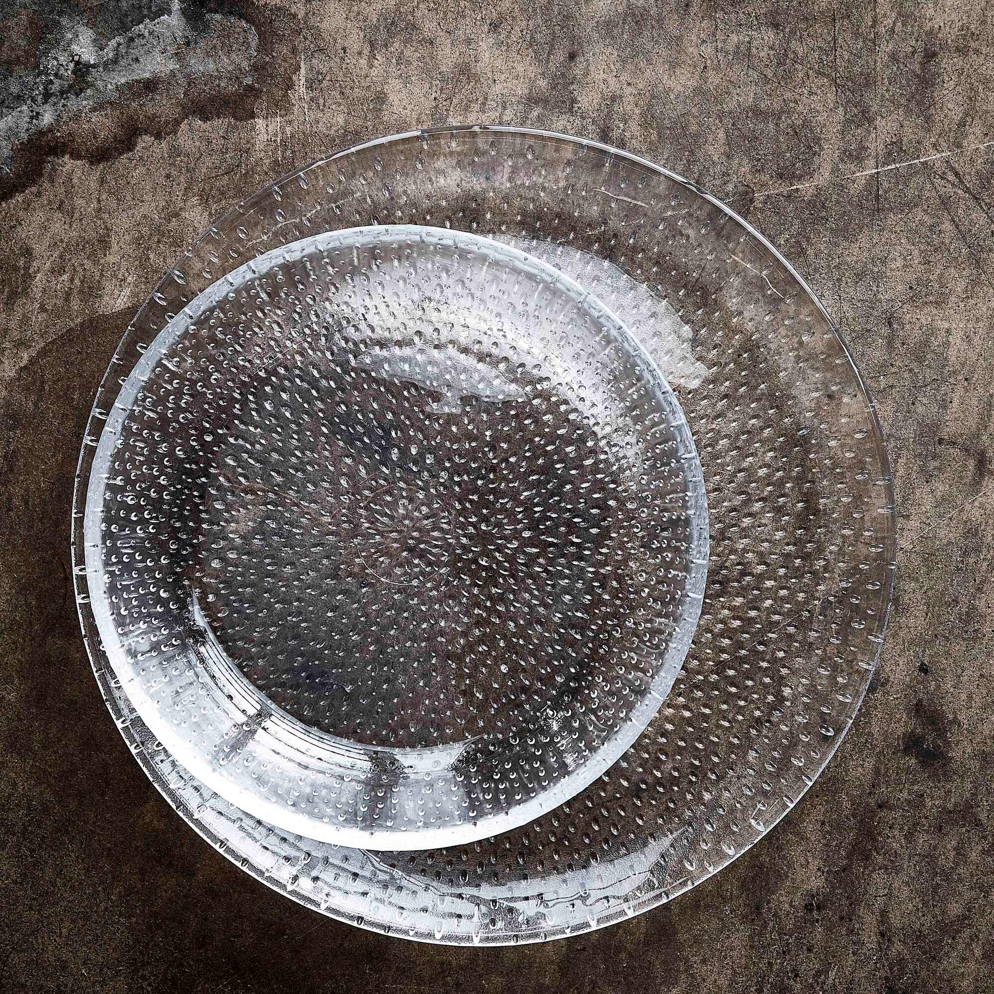 RAW Glass Beads dinner plate | Clear