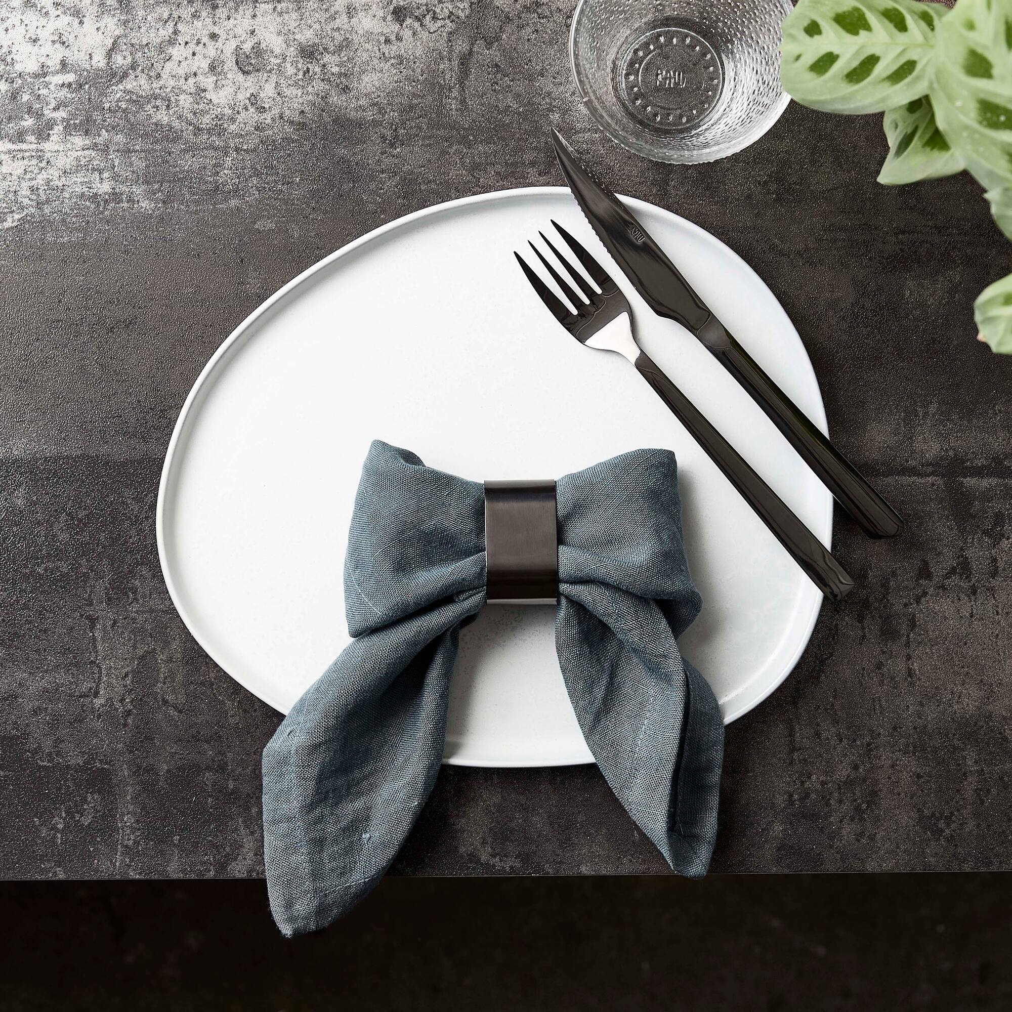 RAW napkin ring 4 pcs. | Shiny Black