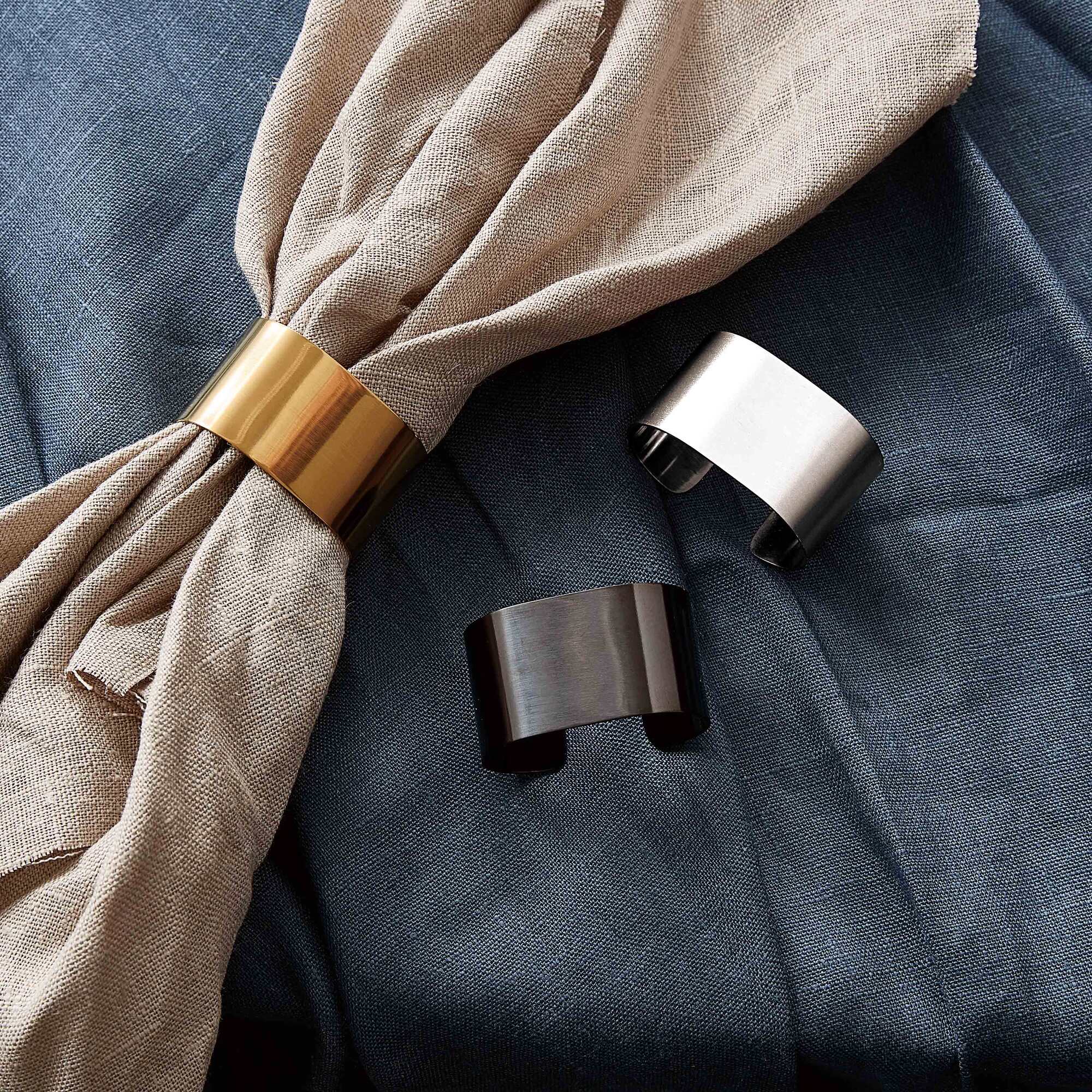 RAW napkin ring 4 pcs. | Shiny Black