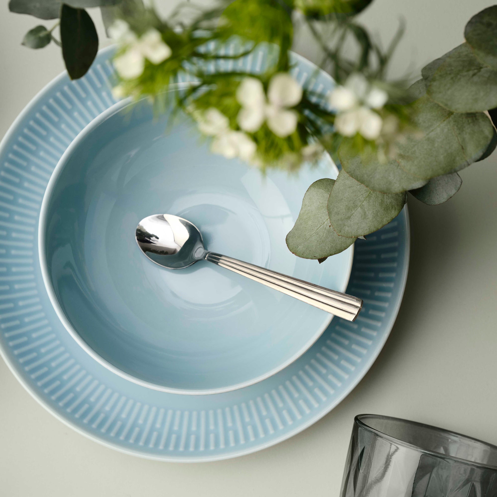 Relief soup plate | Light Blue