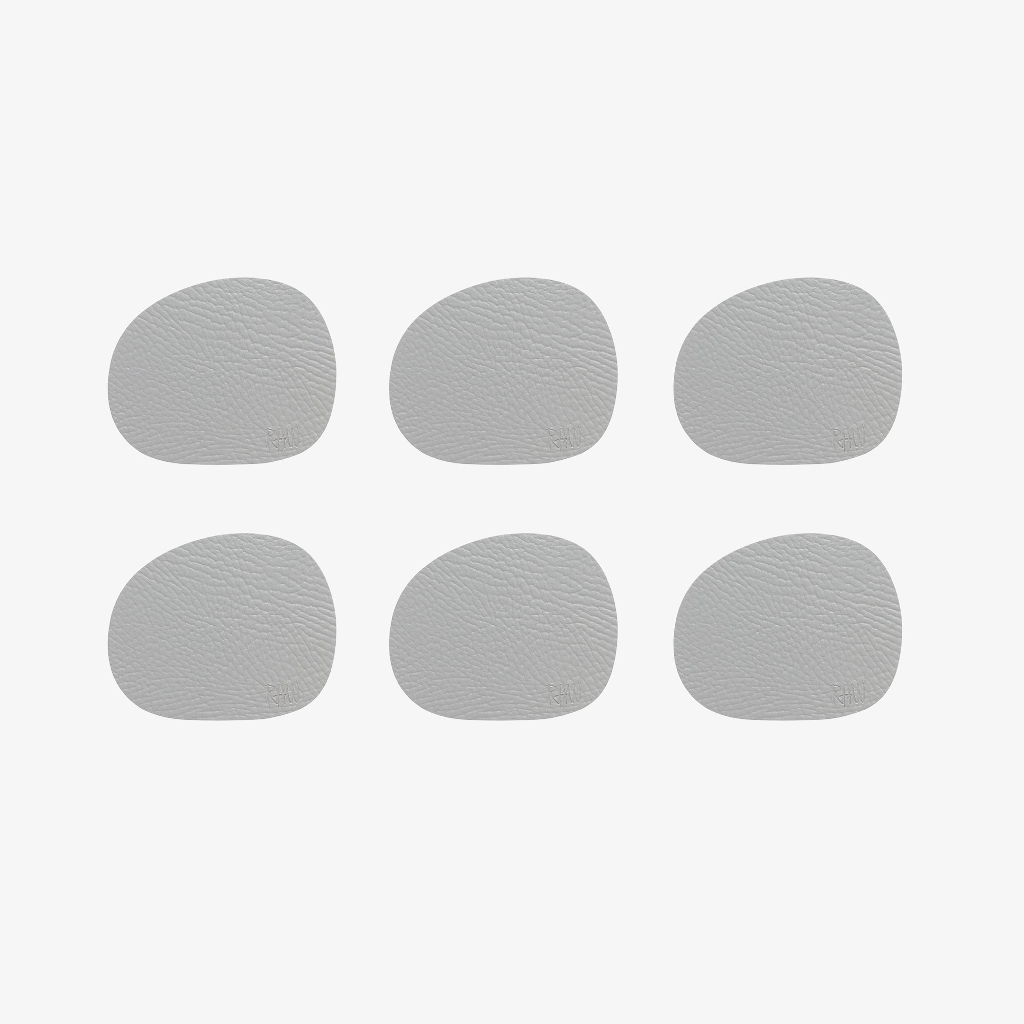 RAW Buffalo coasters 6 pcs. | Light grey