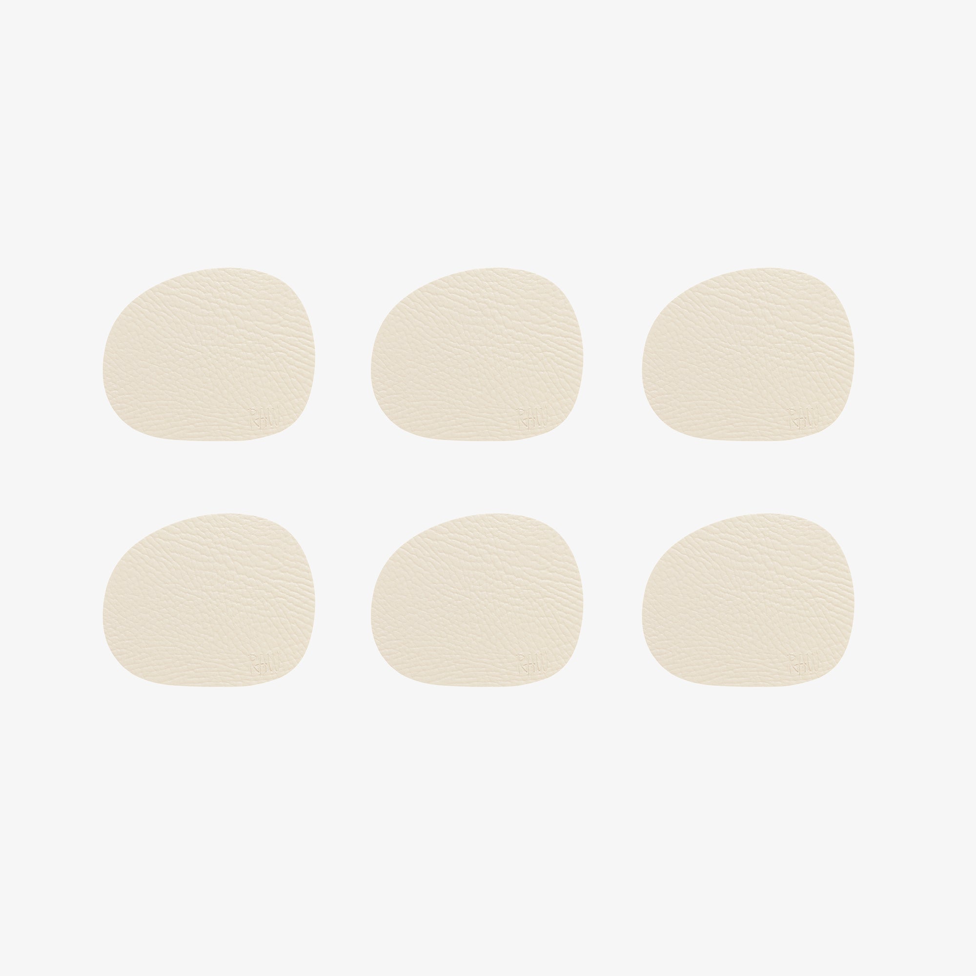 RAW Buffalo coasters 6 pcs. | Warm Nude