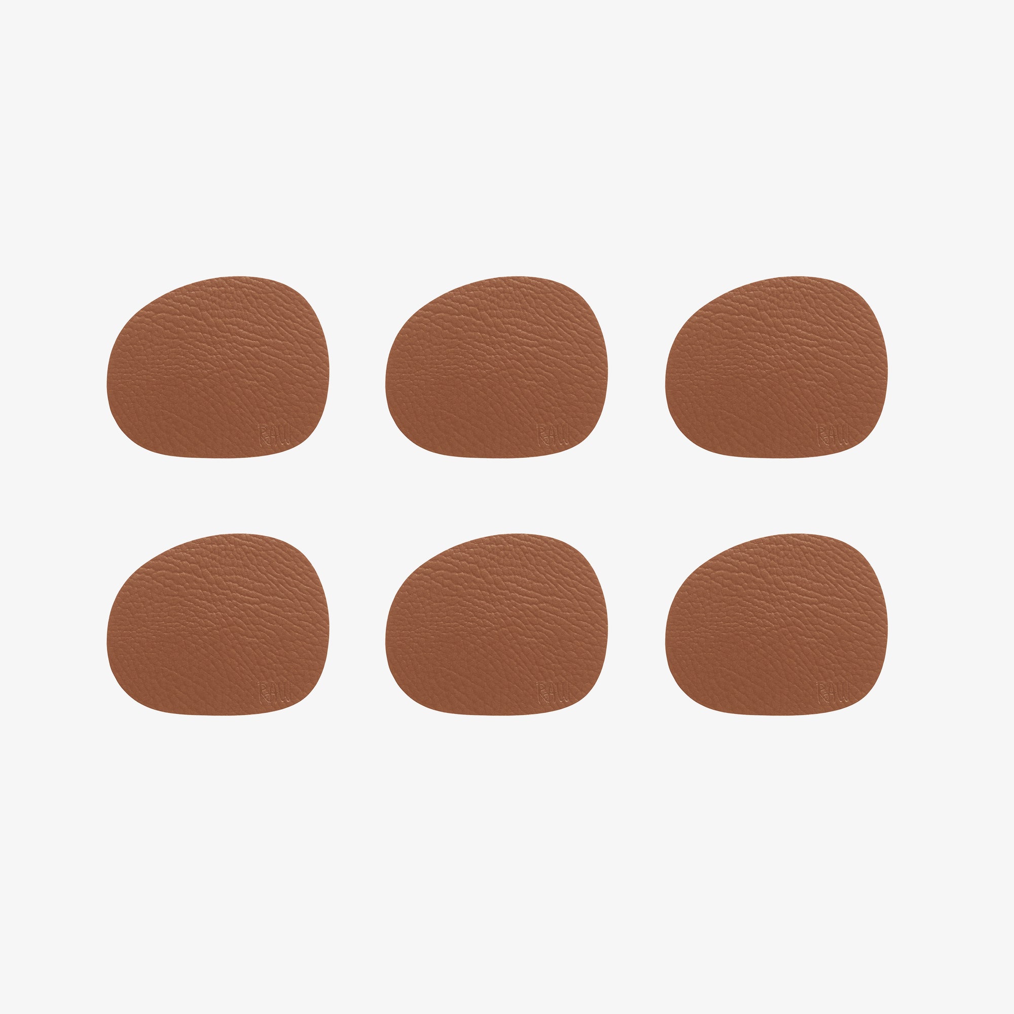 RAW Buffalo coasters 6 pcs. | Cinnamon Brown