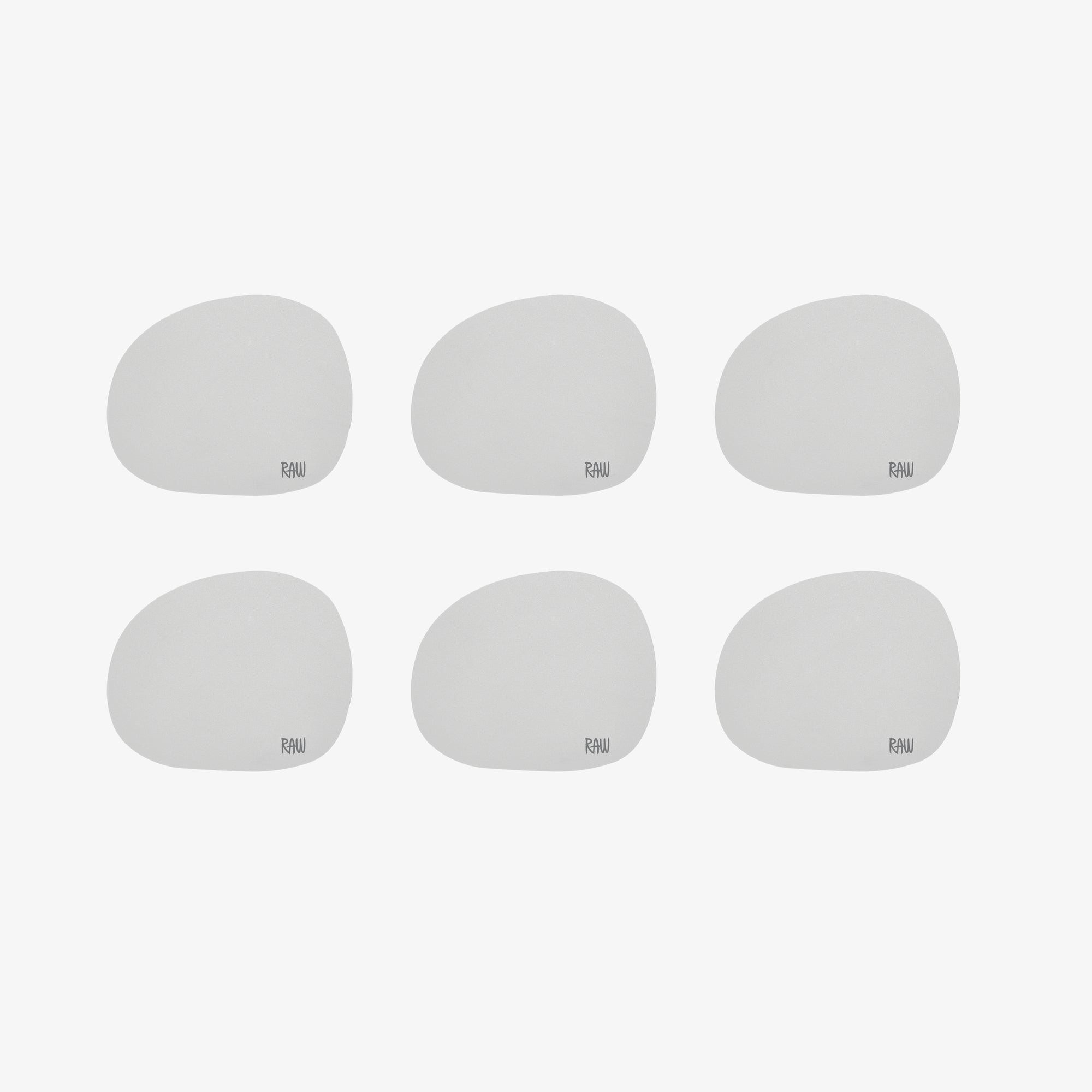 RAW Silicone coasters 6 pcs. | Light grey