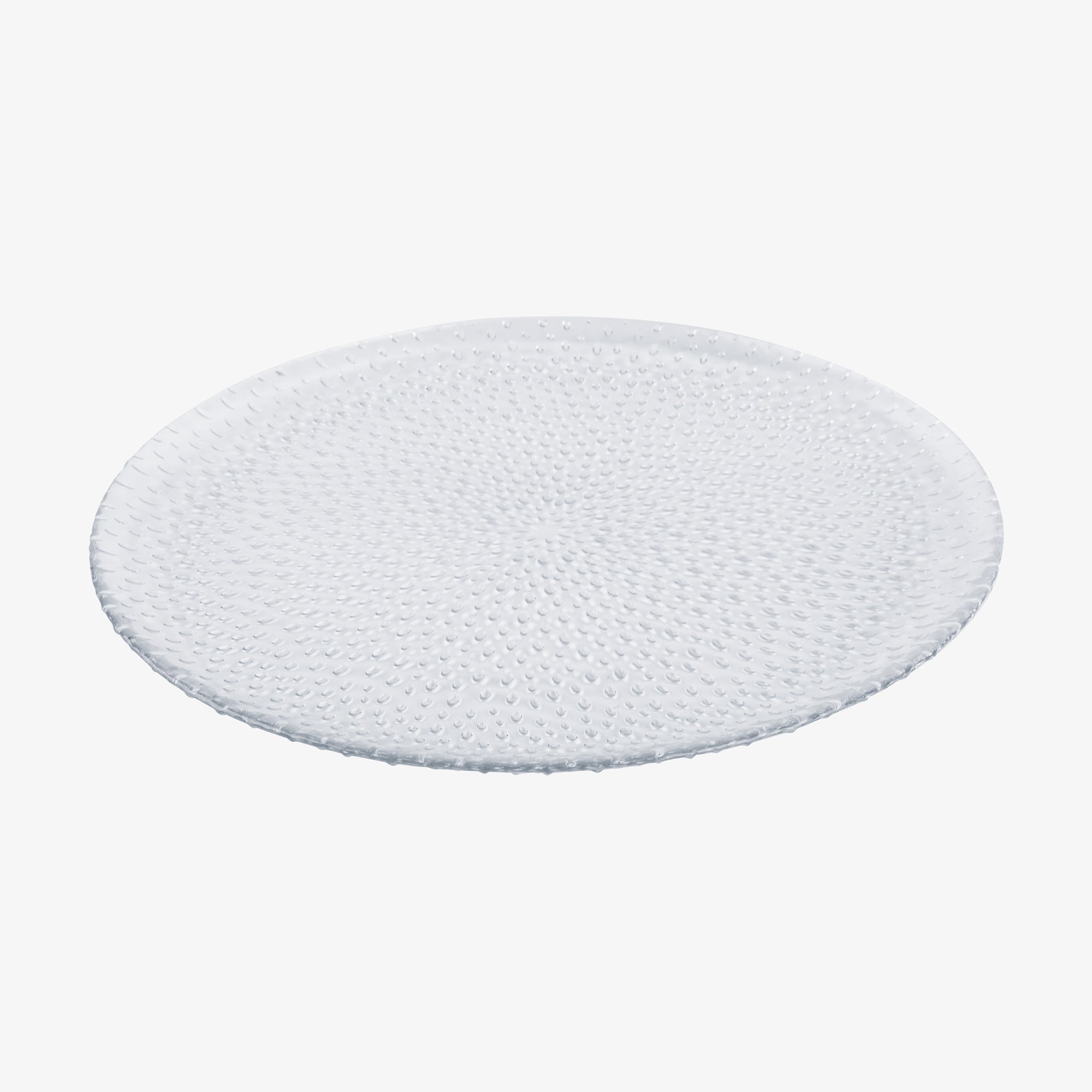 RAW Glass Beads dinner plate | Clear