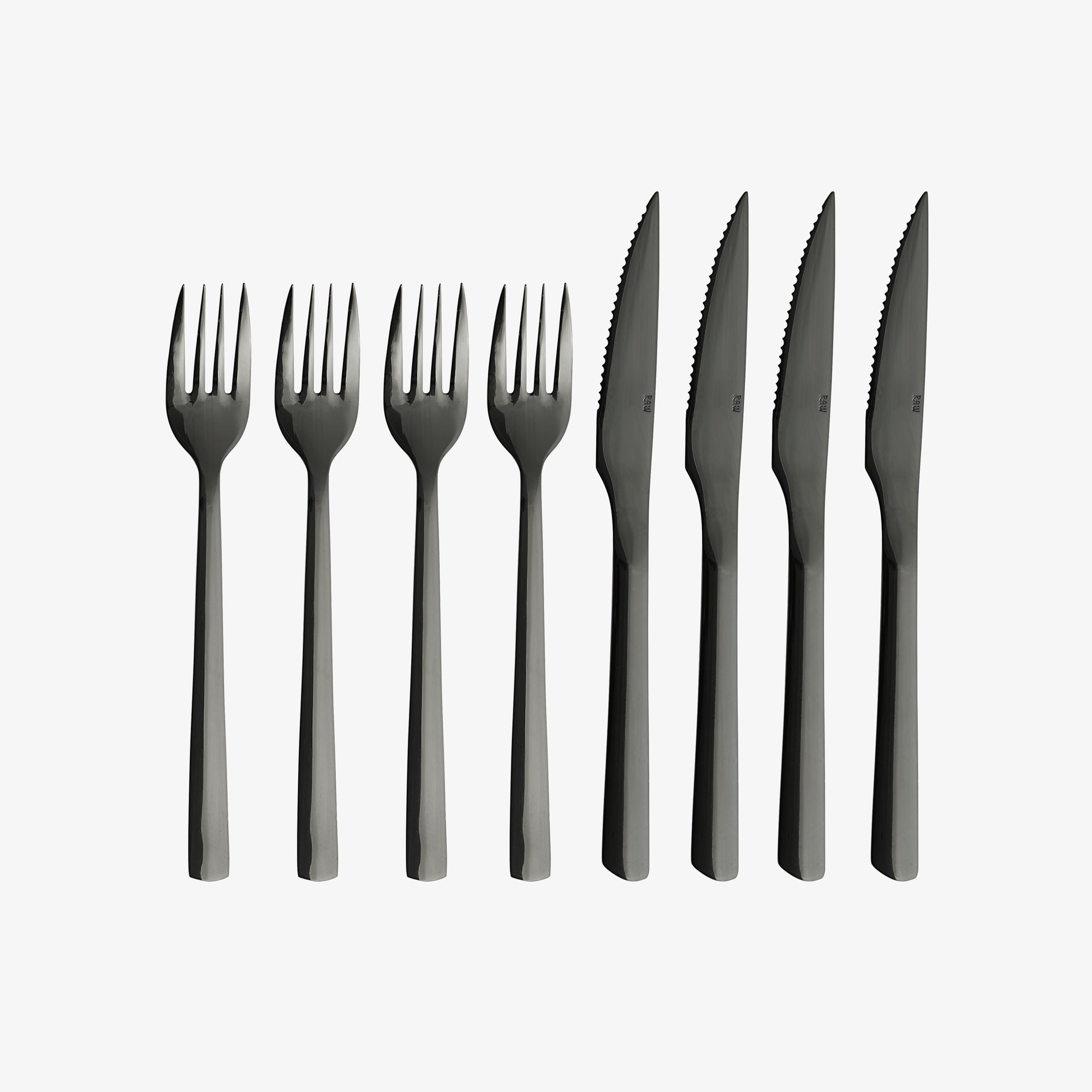 RAW 8 piece steak set | Shiny Black