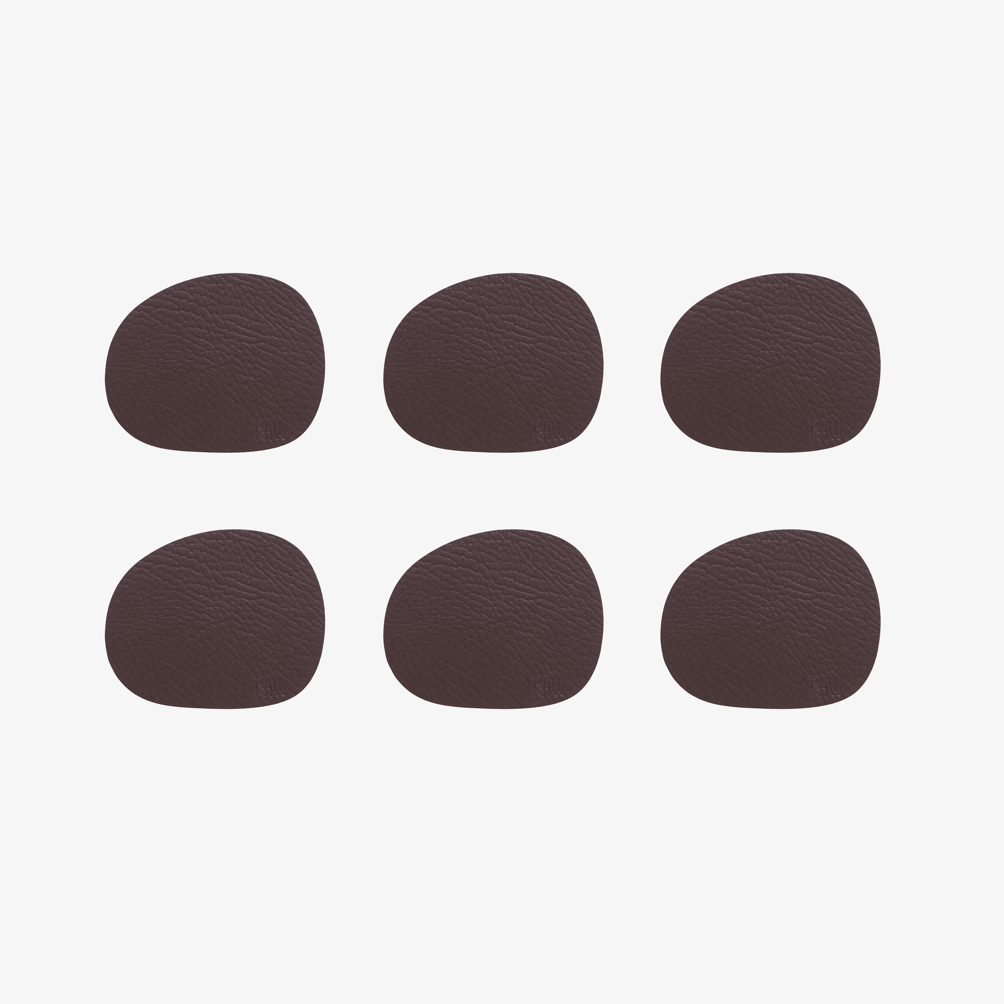 RAW Buffalo coasters 6 pcs. | Brown