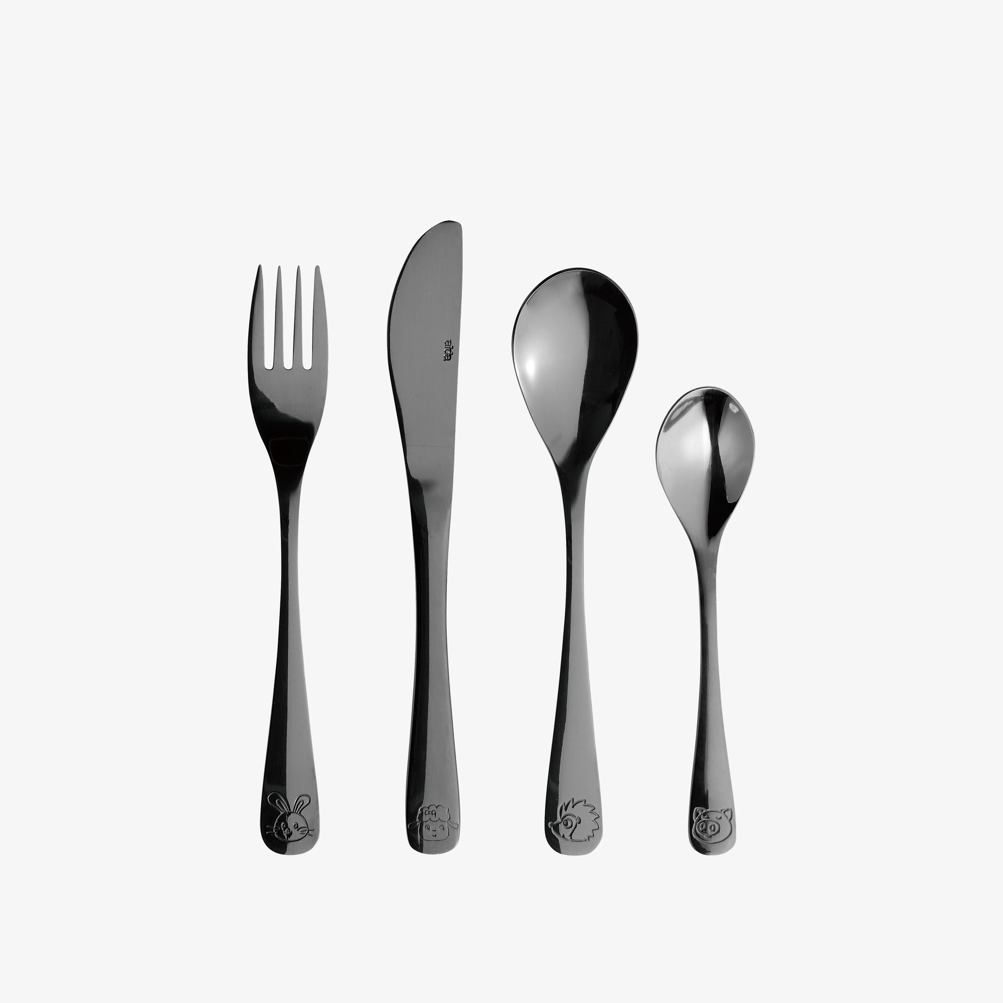 Atelier mini children cutlery 4 pieces | Black