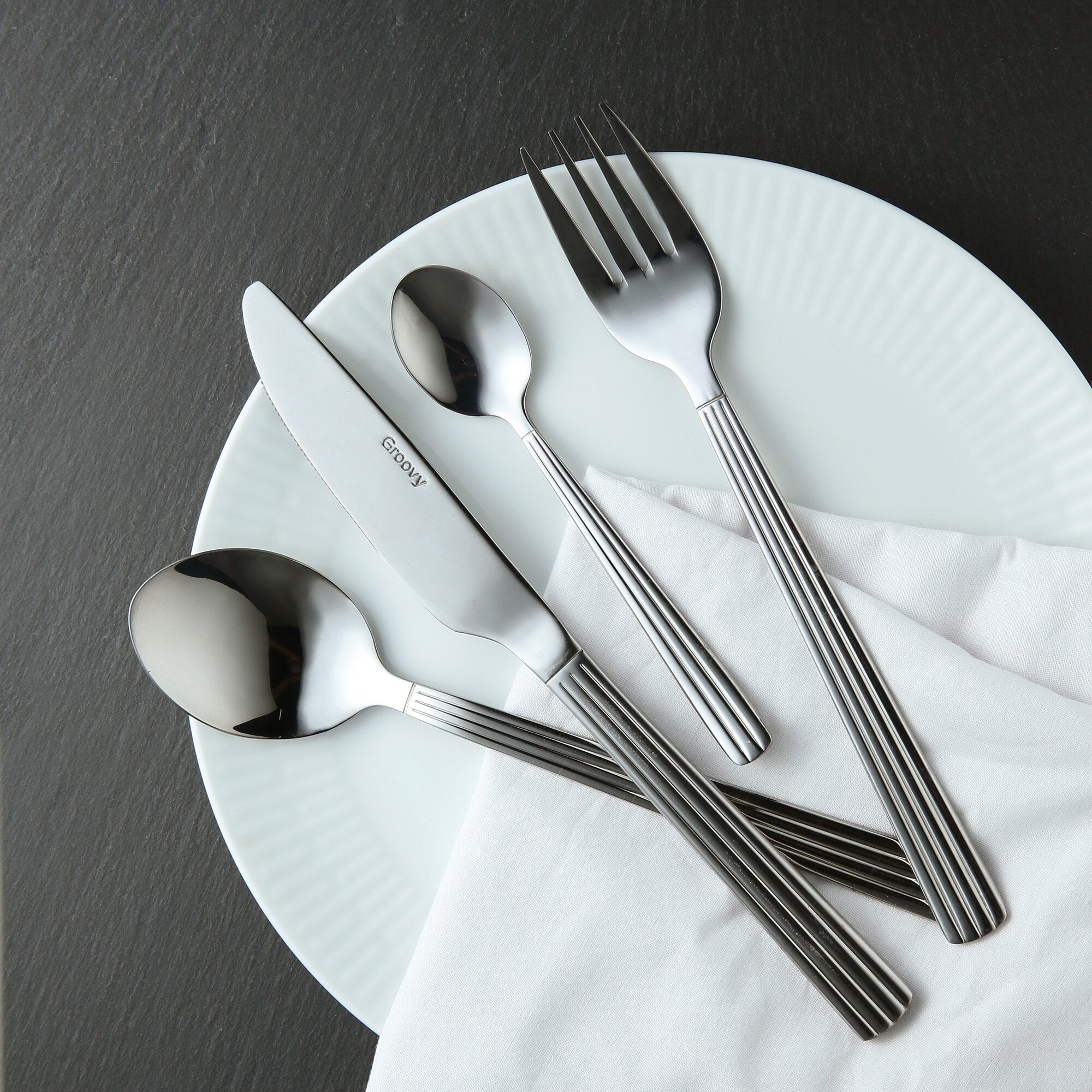 Groovy cutlery set 48 pieces | Mirror Polish