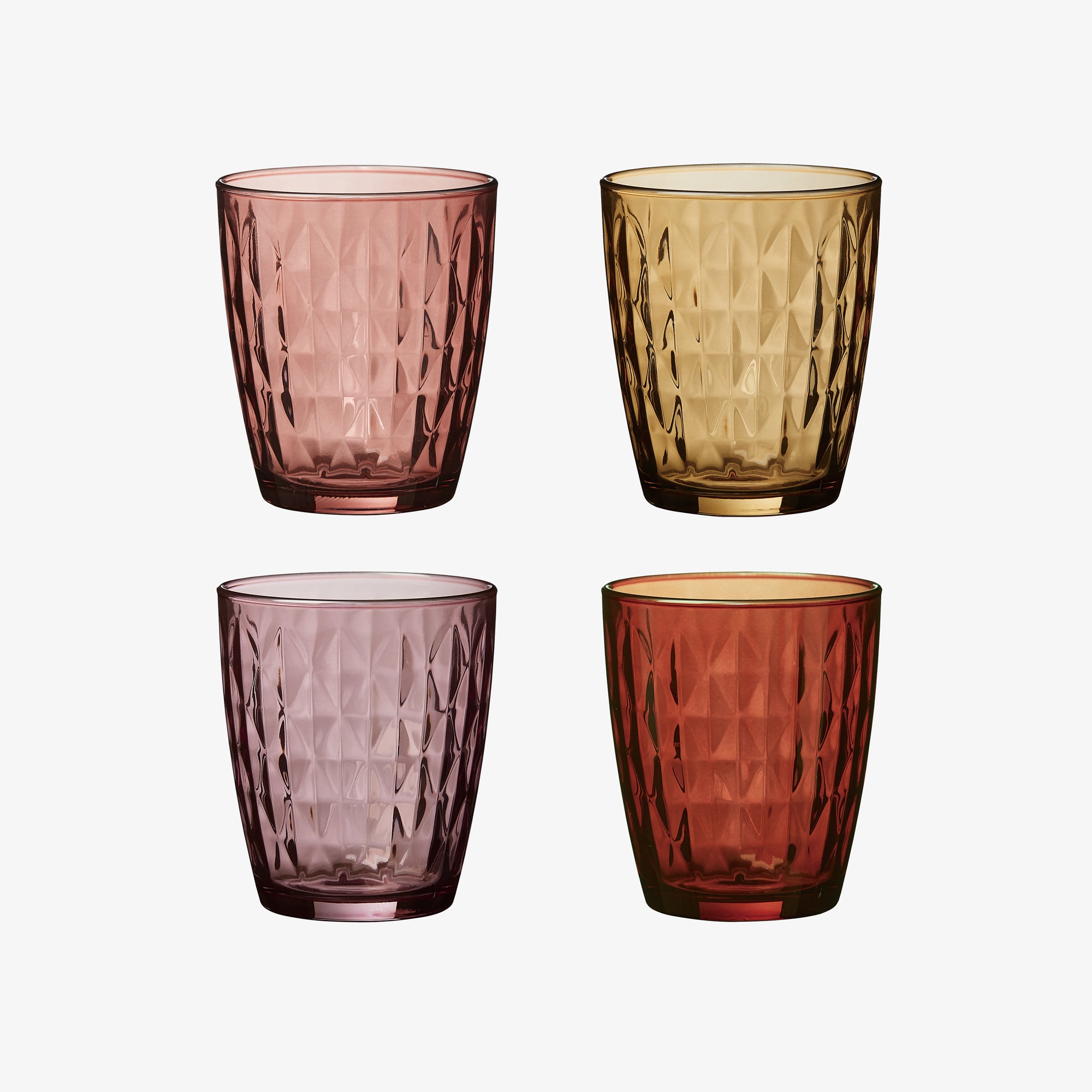 Mosaic water glass 4 pcs. red shades | Multi-colour