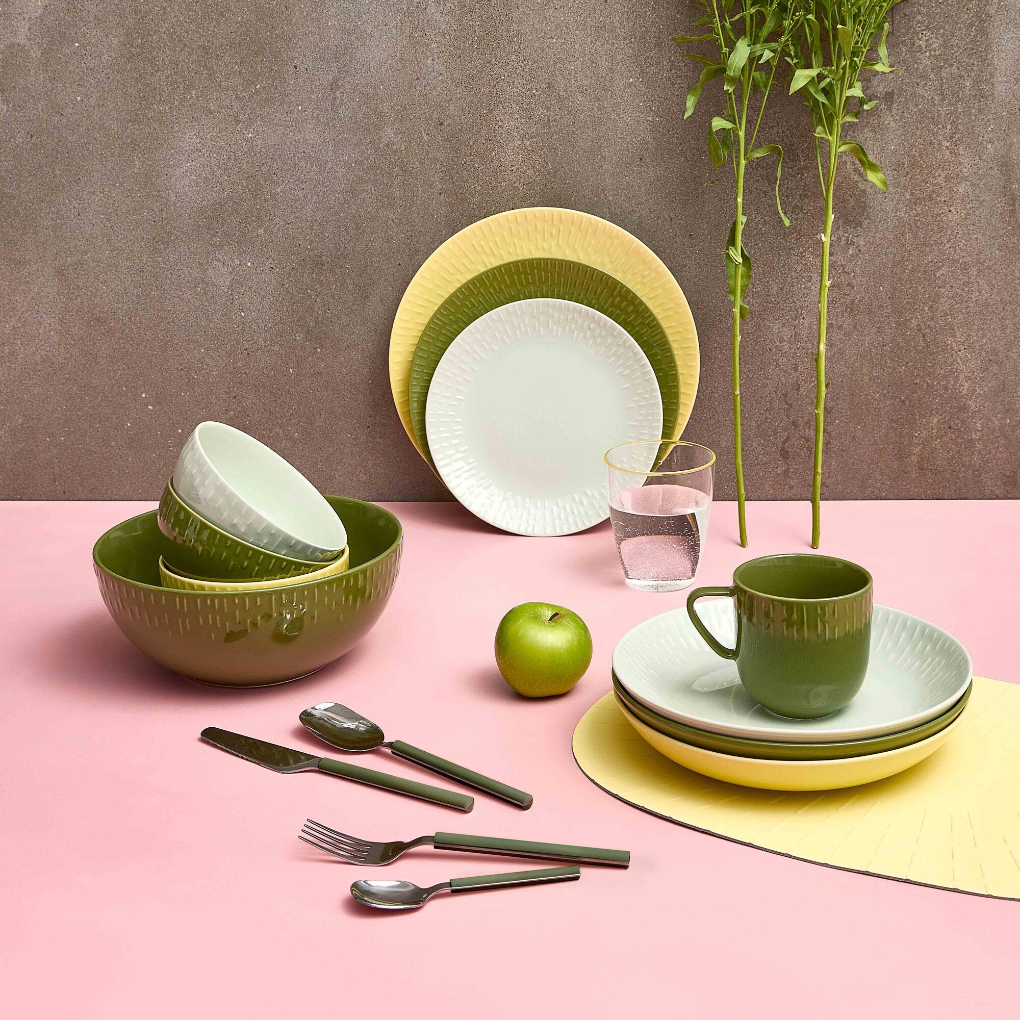 Confetti mug with handle | Olive