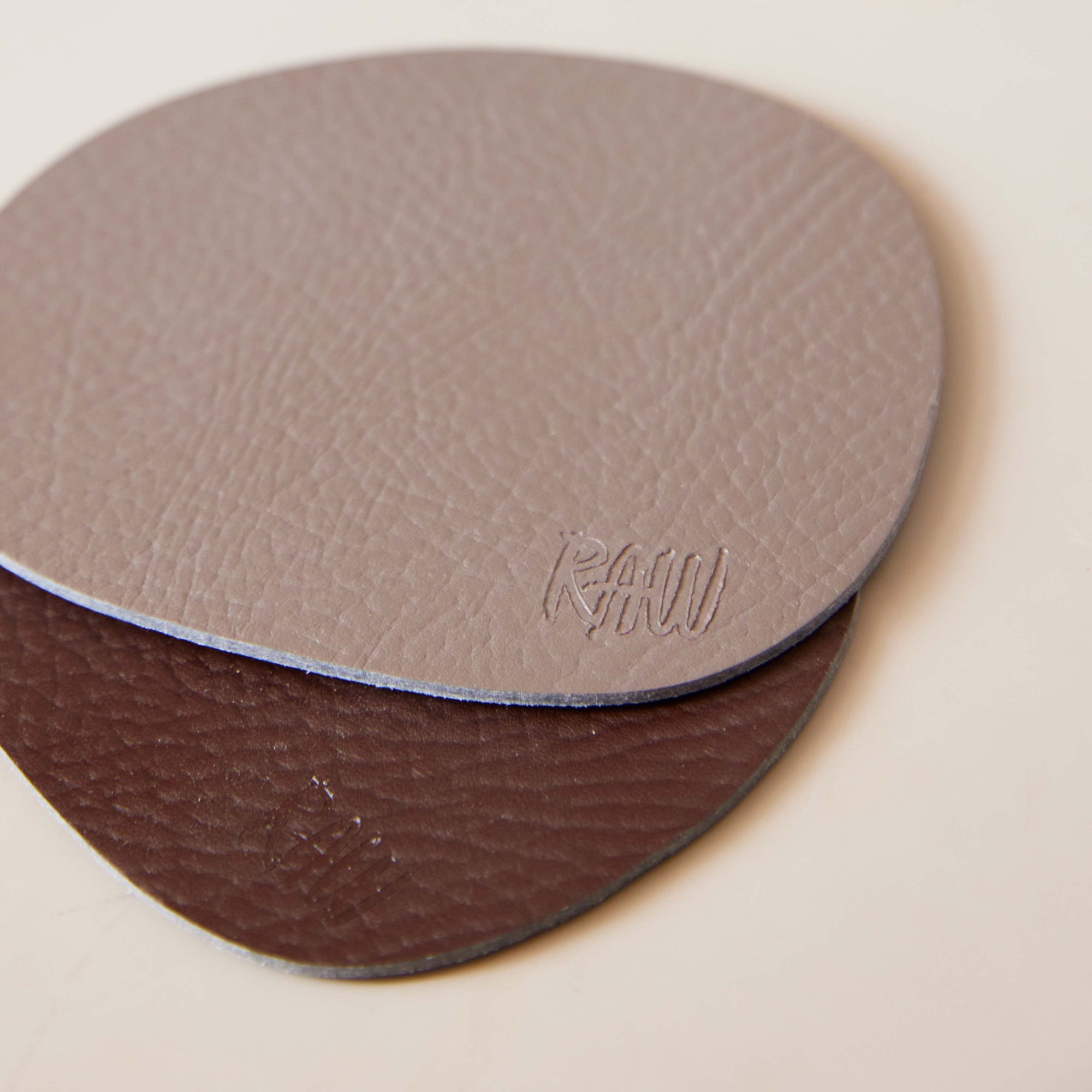 RAW Buffalo coasters 6 pcs. | Brown
