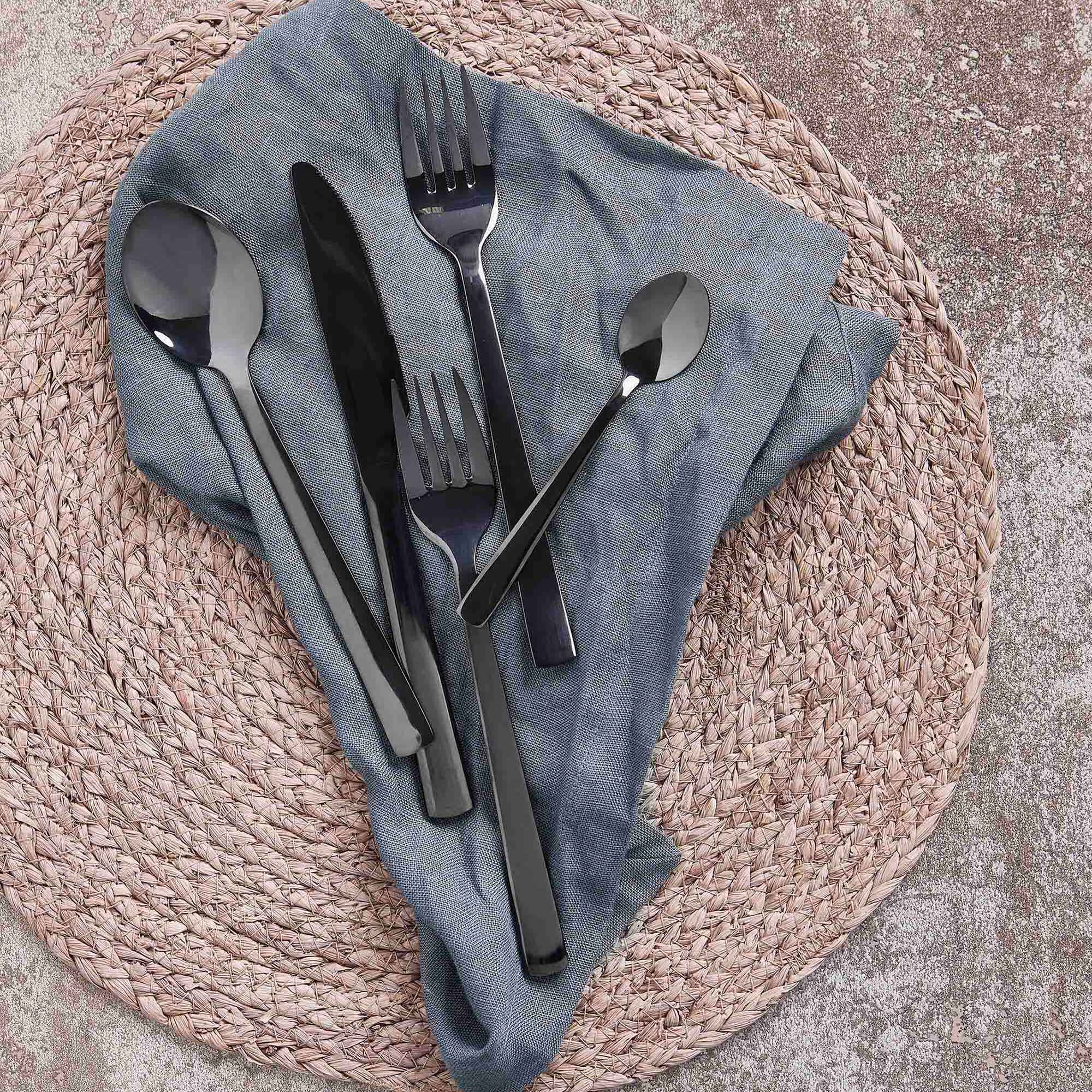 RAW 60-piece cutlery set | Shiny Black