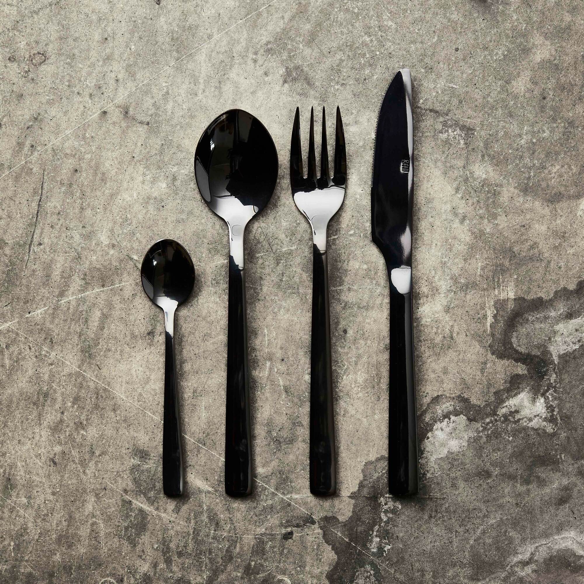 RAW cutlery set 24 pieces | Shiny Black