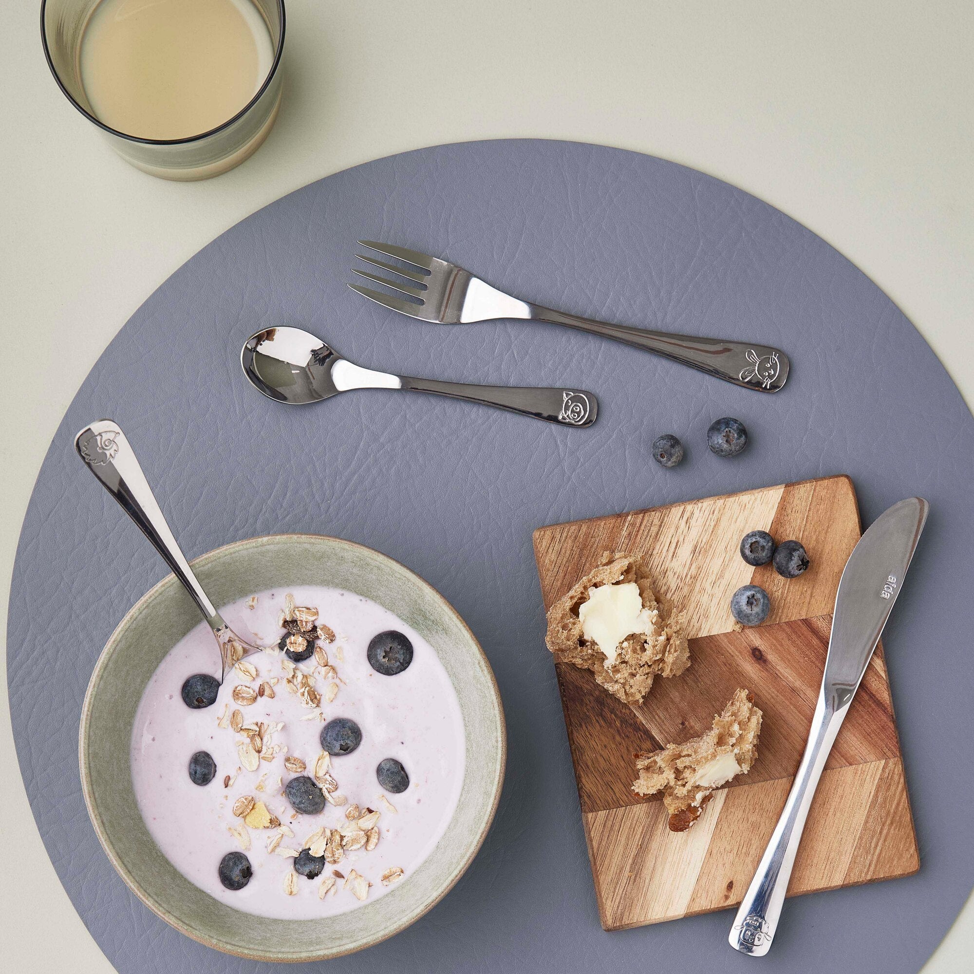 Quadro reversible placemat round | Black/Grey