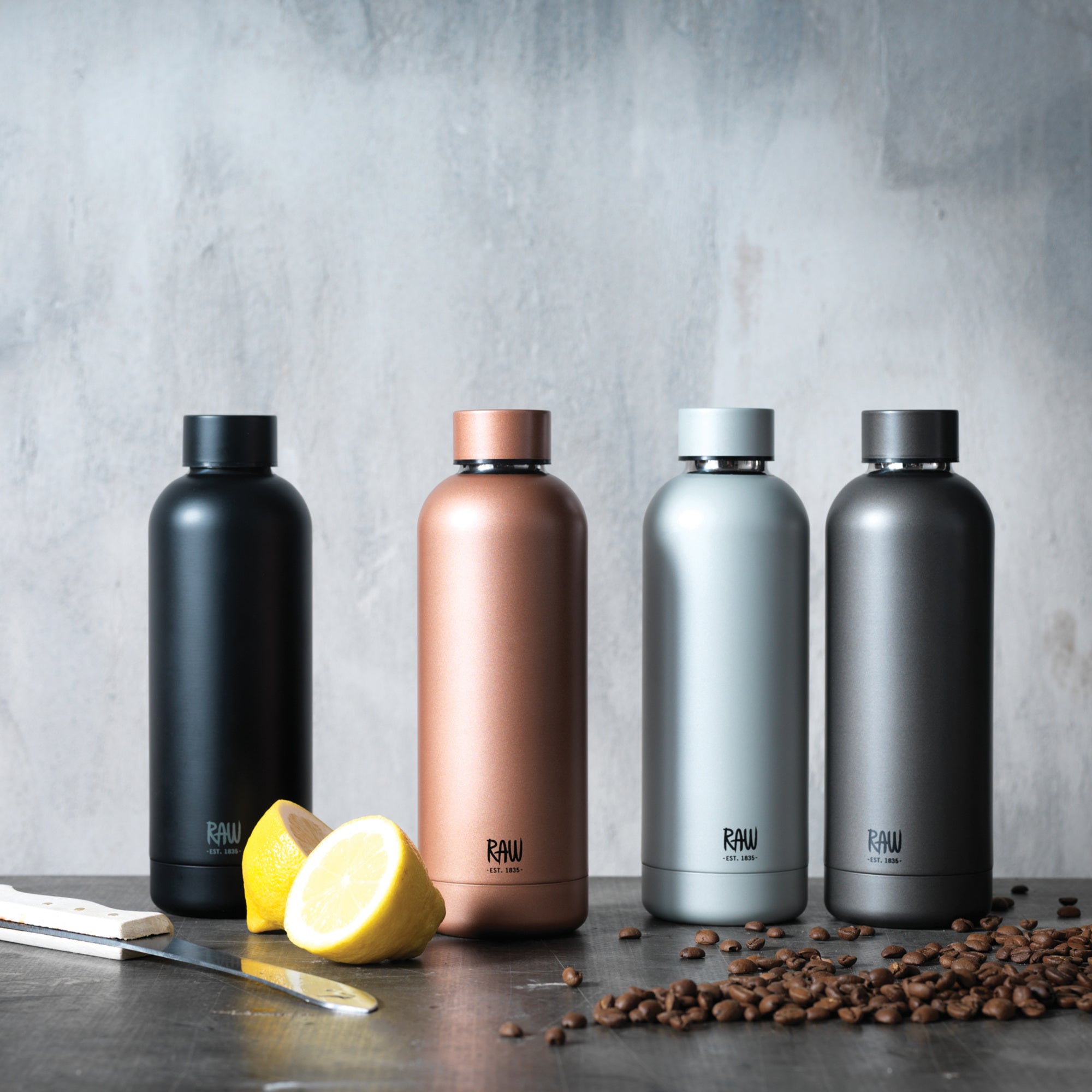 RAW To Go thermo bottle | Metallic Dark Grey