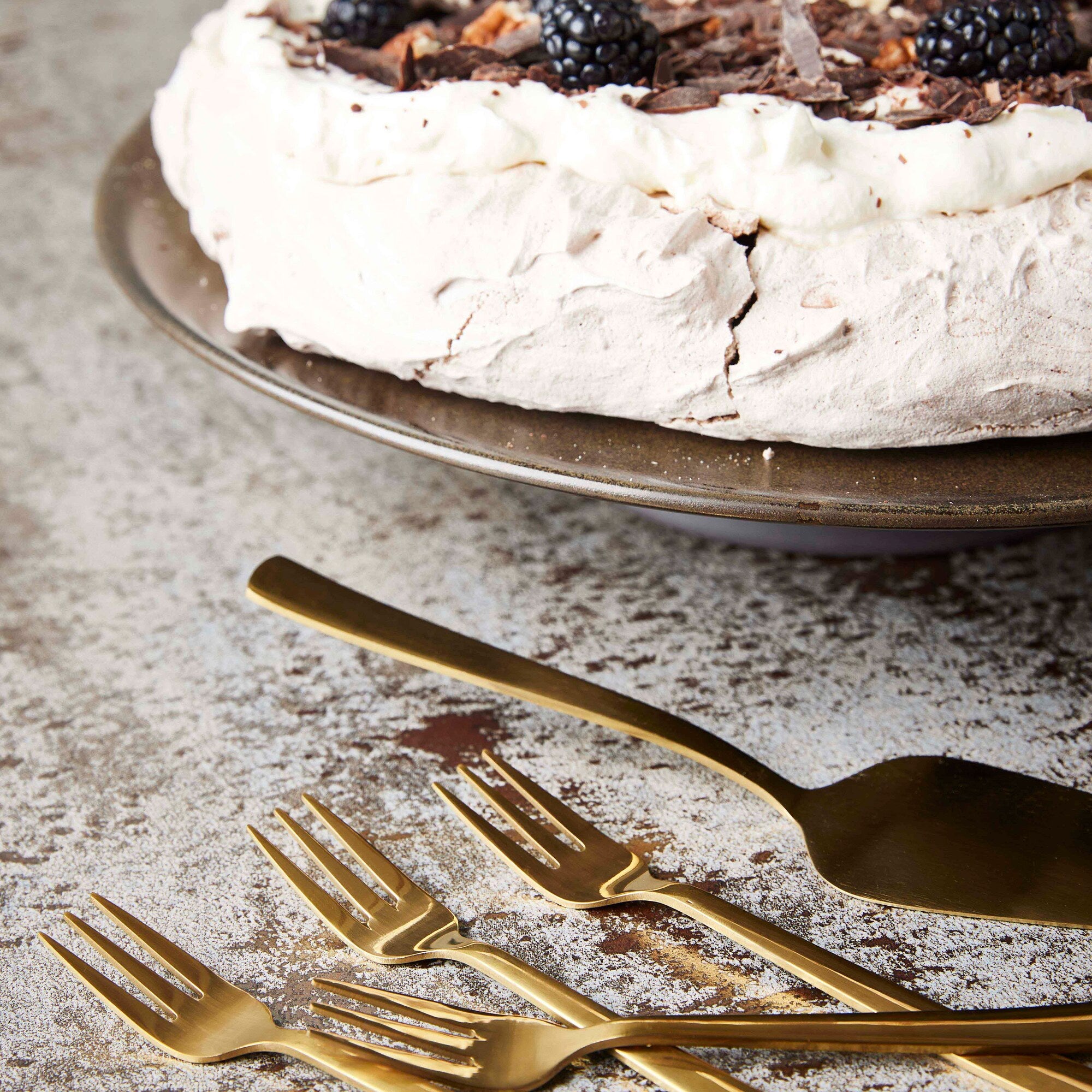 RAW cake fork 4 pcs. | Gold