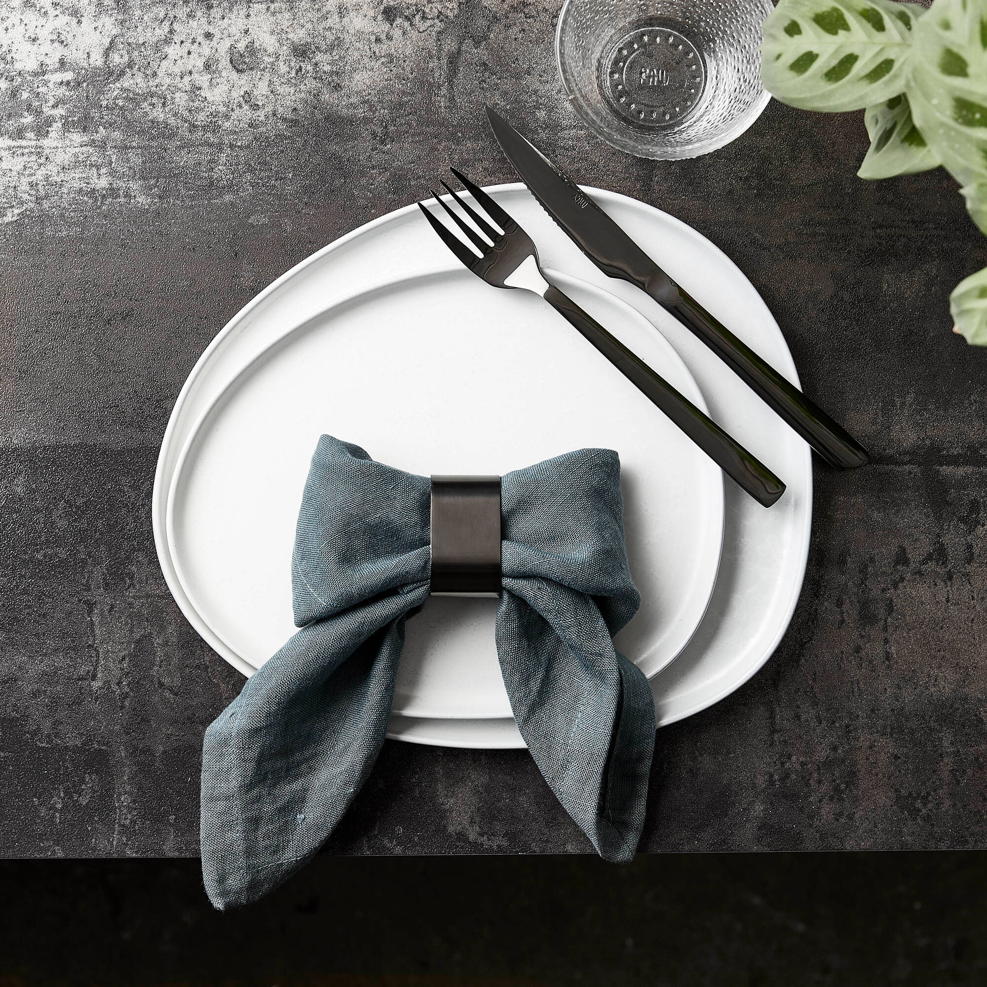 RAW napkin ring 4 pcs. | Shiny Black