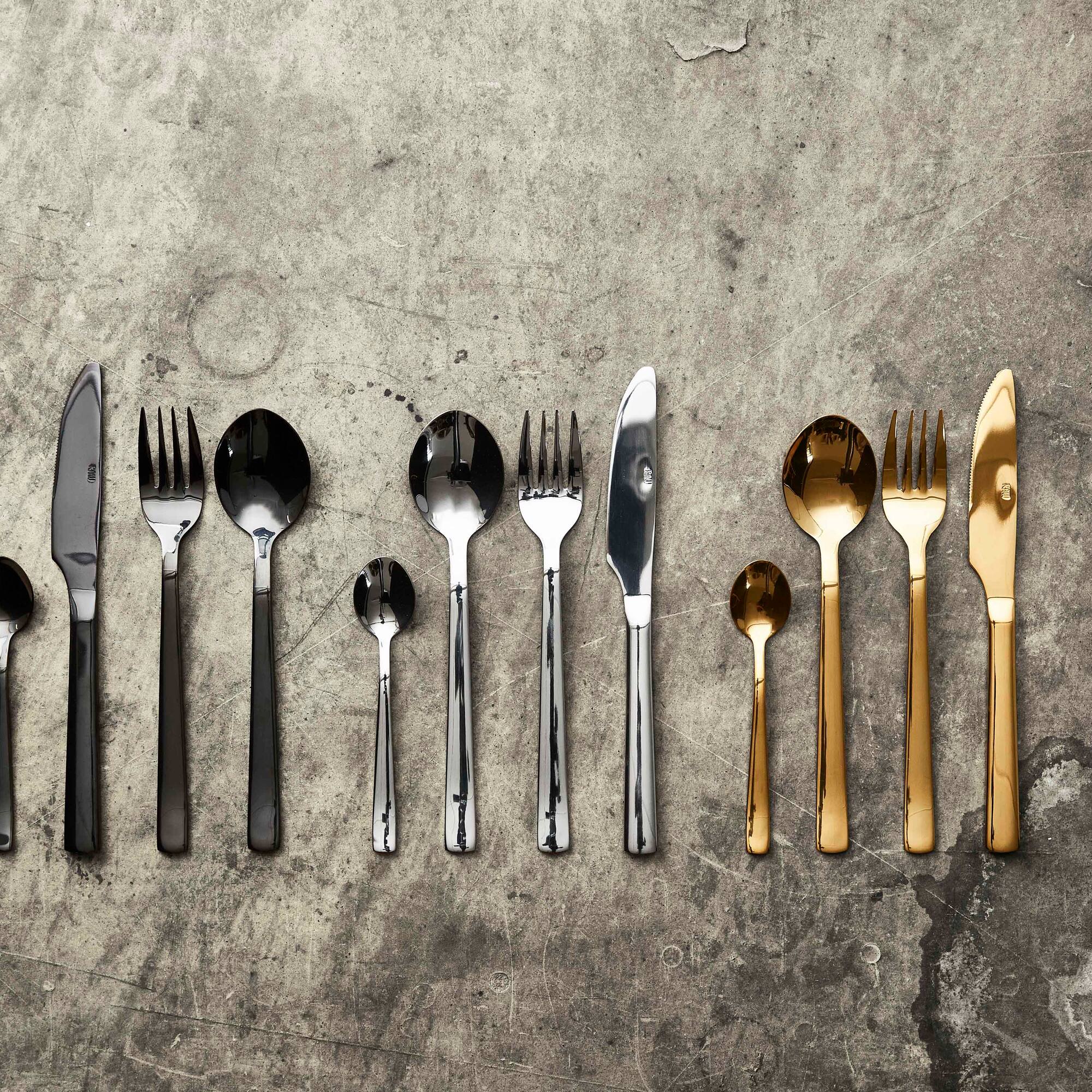 RAW cutlery set 48 pieces | Shiny Black