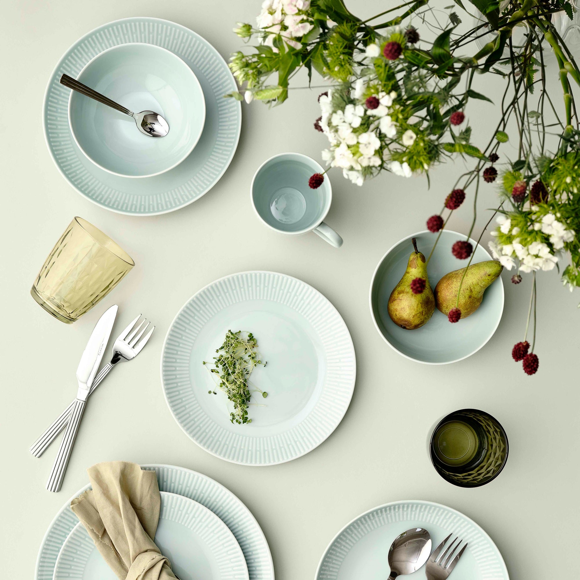 Relief soup plate | Dusty Green